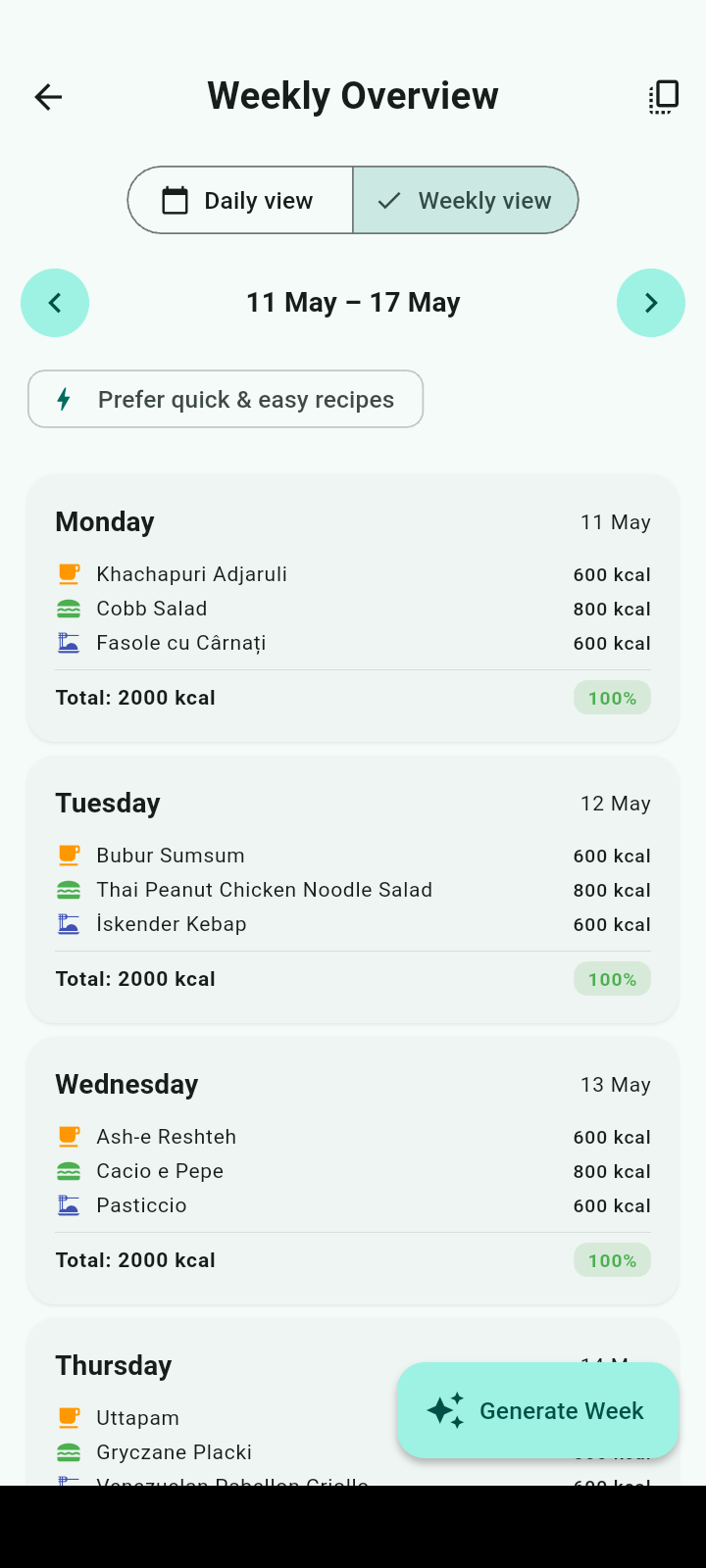 Weekly Plan